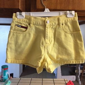 Vintage yellow high waist shorts